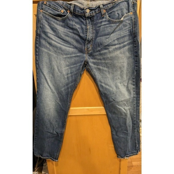 Levi's Other - Levi's 514 Jeans 40X31 (actual) Blue zipper Fly Denim Jeans DISTRESSED CUFFS‎